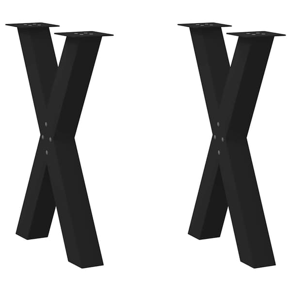Matbordsben X-formade 2 st svarta 60x(72-73) cm stål