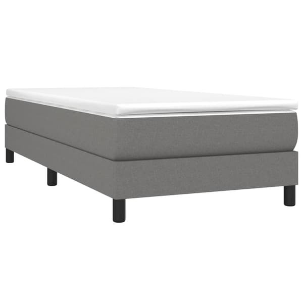 Boxspring-sängram mörkgrå 100x200 cm tyg