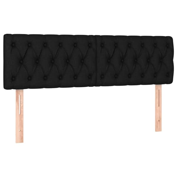Ramsäng med madrass svart 140x190 cm tyg