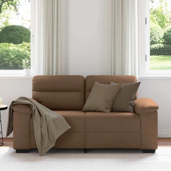 2-sitssoffa brun 160x81x84 cm tyg