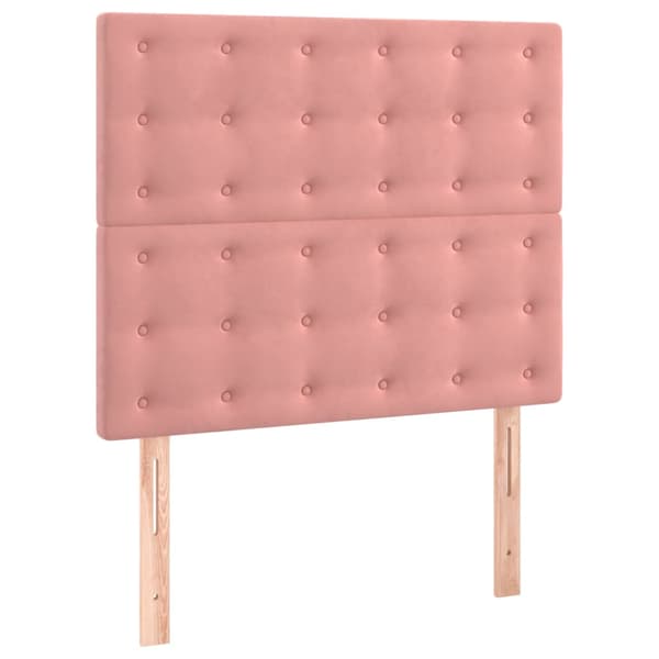 Ramsäng med madrass rosa 80x200 cm sammet