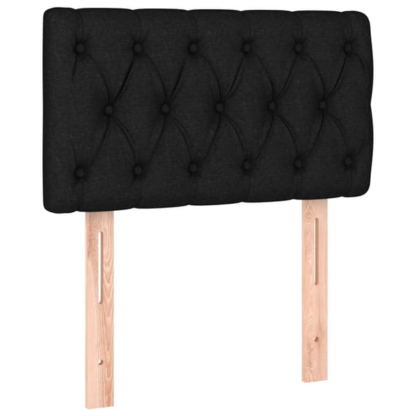 Ramsäng med madrass svart 80x200 cm tyg