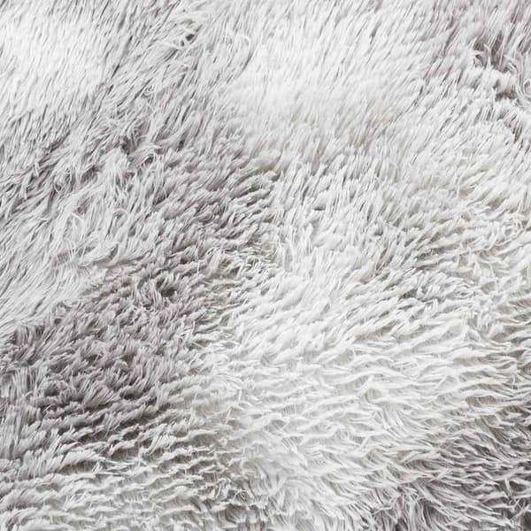 Ryamatta med lång lugg NAVARRA silvergrå 200x200 cm polyester