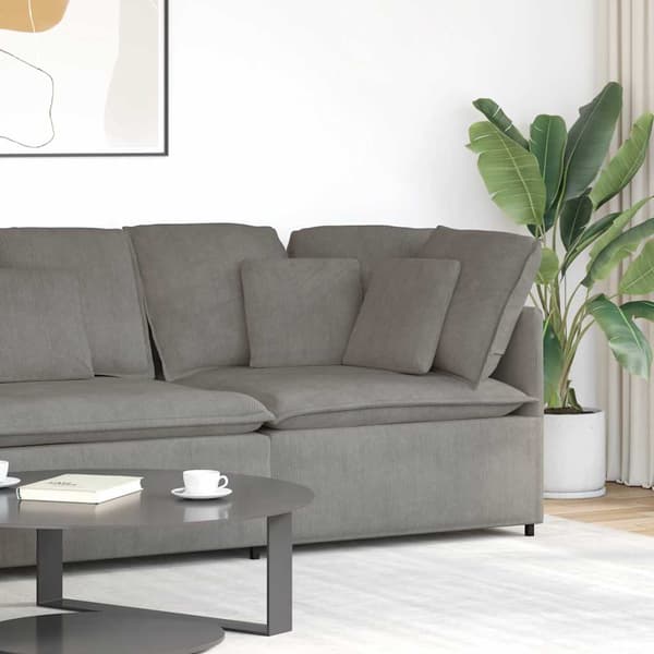 Modulär hörnmodul för soffa med dynor ljusgrå 100 cm