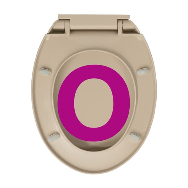 Toalettsits mjuk stängning snabbfäste beige oval