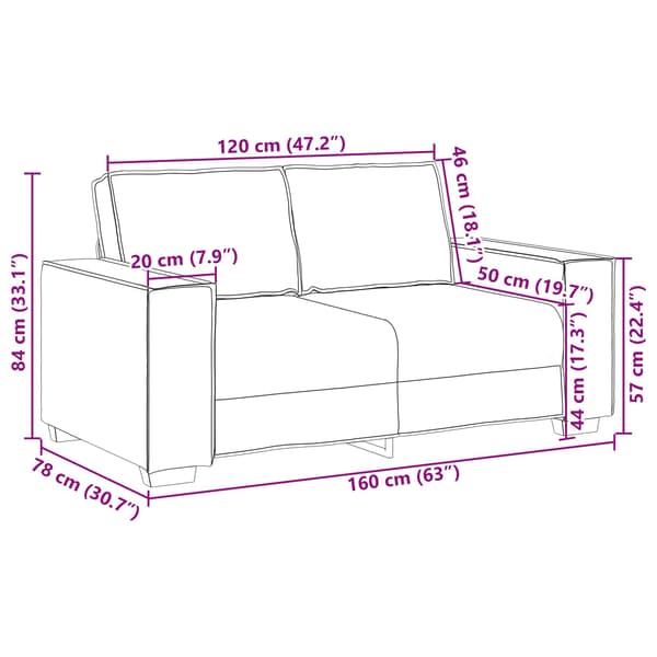 Tvåsitssoffa Svart 160 cm Konstläder