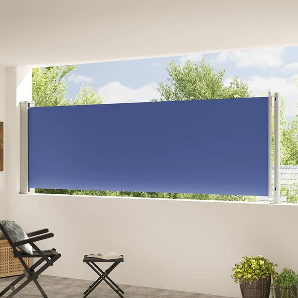 Infällbar sidomarkis 117x600 cm blå