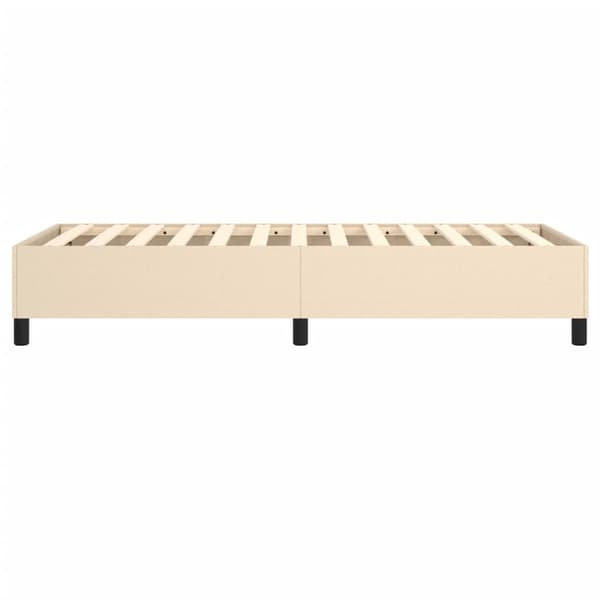 Boxspring-sängram gräddvit 90x190 cm tyg