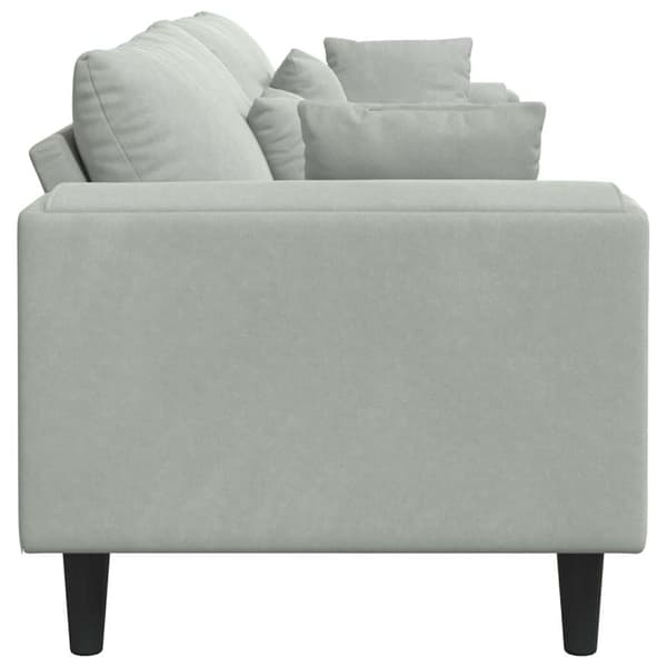 Soffa Ljusgrå 250 x 77 x 76 cm Sammet