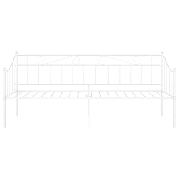 Sängram bäddsoffa vit metall 90x200 cm