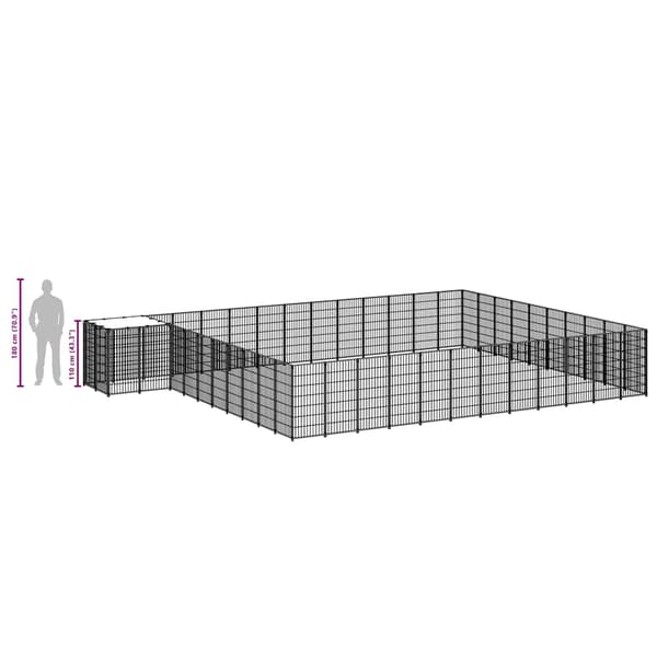 Hundgård silver 37,51 m² stål