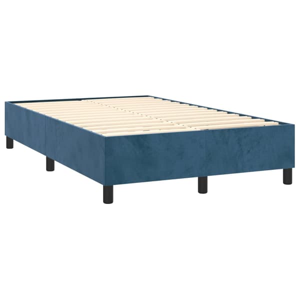 Ramsäng med madrass mörkblå 120x190 cm sammet