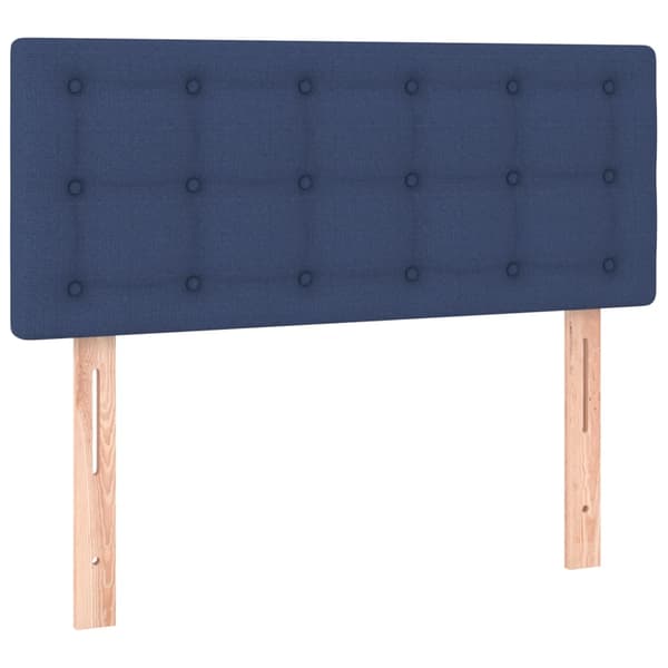 Ramsäng med madrass & LED blå 80x200 cm tyg