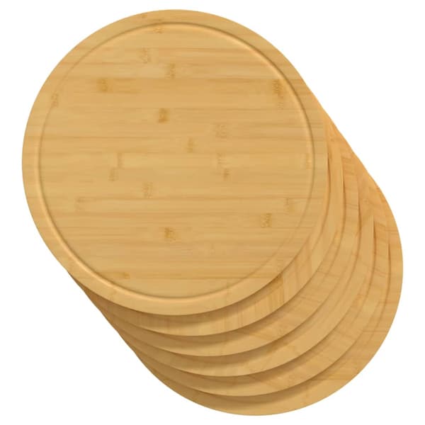 Skärbrädor 6 st Ø30x1,5 cm bambu