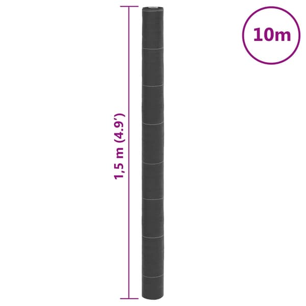 Ogräsmatta svart 1,5x10 m PP