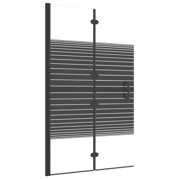 Duschvägg fällbar ESG 80x140 cm svart