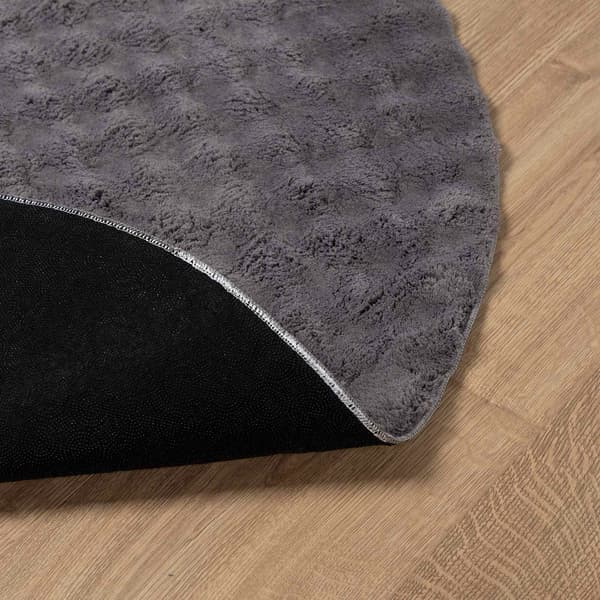 Områdesmattor Rund SIROLO Antracit Ø 120 CM Polyester