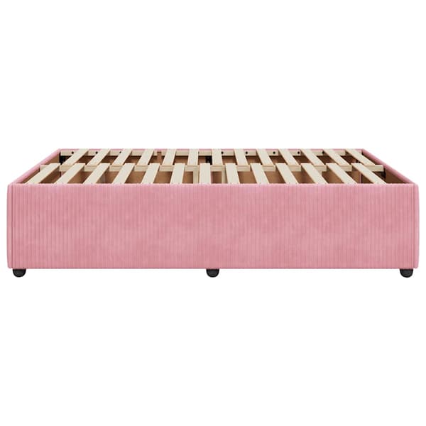 Sängram rosa 140x190 cm sammet