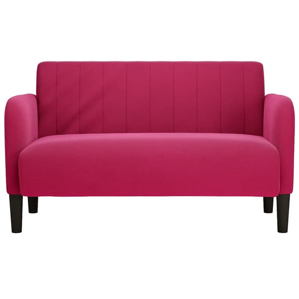Loveseat soffa vinröd 109 cm sammet