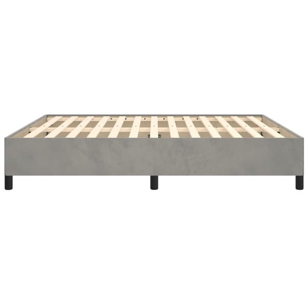 Sängram utan madrass ljusgrå 160x200 cm sammet