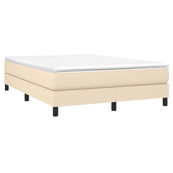 Boxspring-sängram gräddvit 140x190 cm tyg