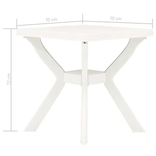 Cafébord vit 70x70x72 cm plast