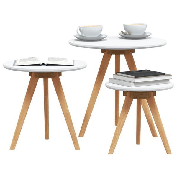 Kaffeebord 3 pcs Brun Massivt Valnötsträ