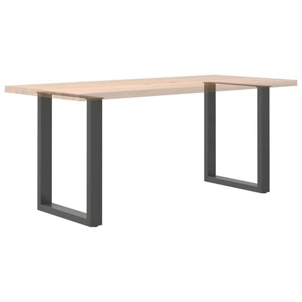 Matbordsben U-formade 2 st antracit 70x(72-73) cm stål