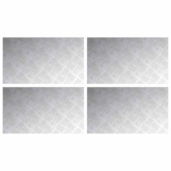 Trappsteg Rektangulär 4 pcs Silver 70 x 40 cm Aluminium