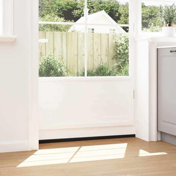 Självhäftande dörrborstlist 12 pcs Svart 100 cm