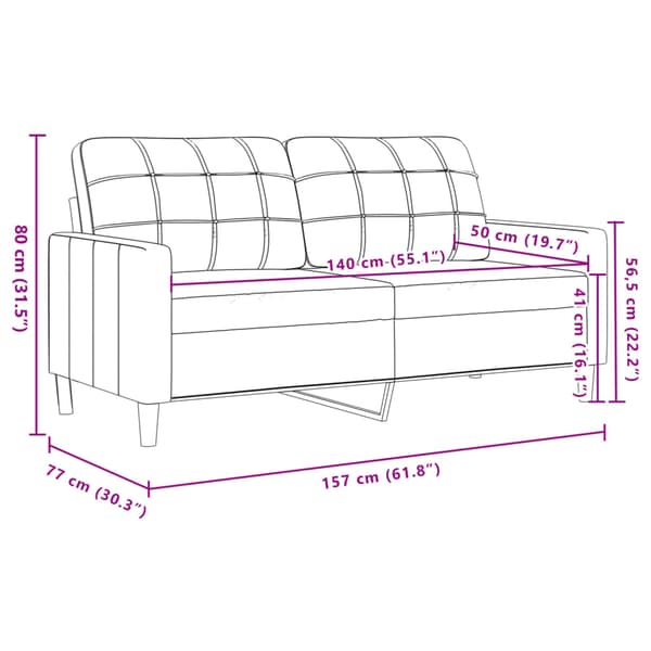 Soffa 2-sits svart 140 cm sammet