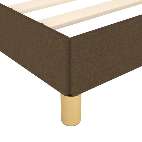 Boxspring-sängram mörkbrun 180x200 cm tyg
