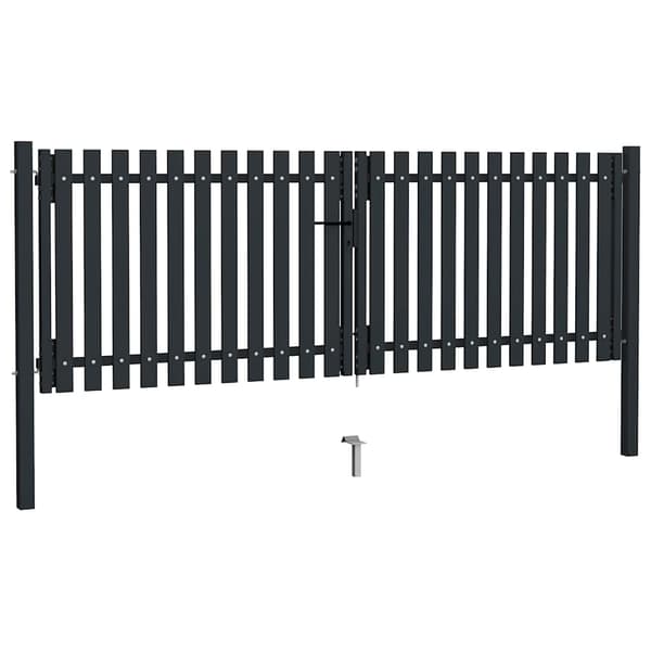 Dubbeldörrsgrind stål 300x125 cm antracit