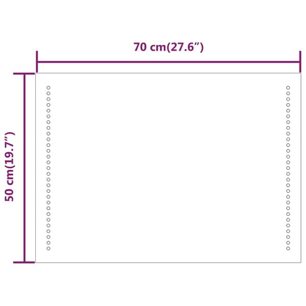 Badrumsspegel LED 50x70 cm