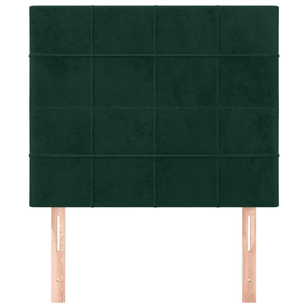 Sänggavel mörkgrön 90x5x118/128 cm sammet