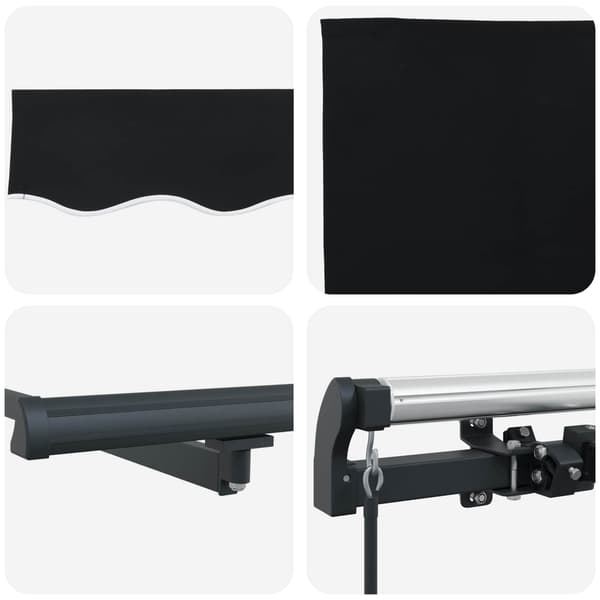 Utfällbar markis Svart 300 x 250 cm Polyester och Stål