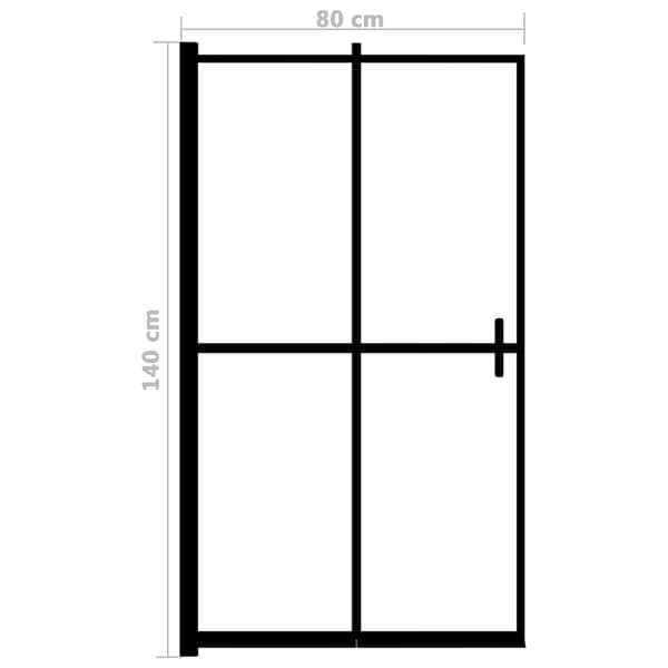 Duschvägg fällbar ESG 80x140 cm svart