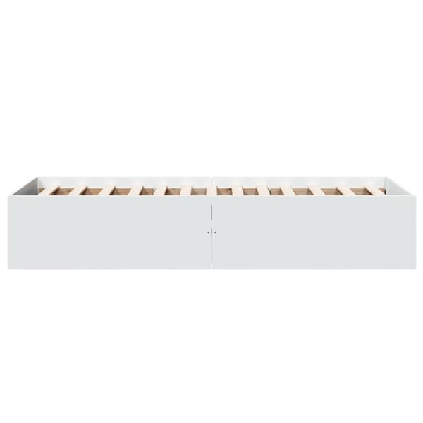 Sängram vit 100x200 cm konstruerad trä