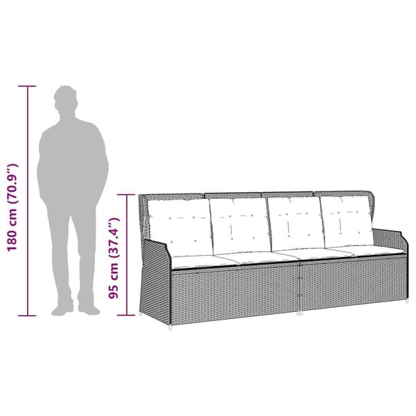 Loungegrupp med dynor 3 delar konstrottning grå