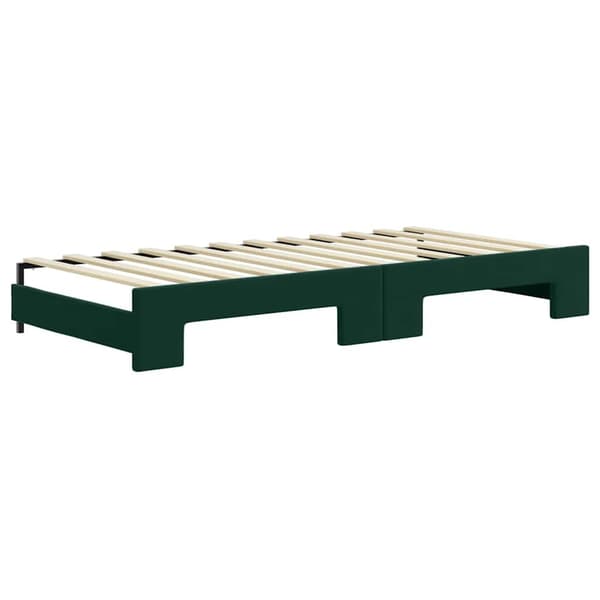 Dagbädd utdragbar mörkgrön 90x200 cm sammet