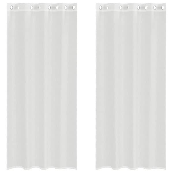 Voile gardiner med genomföringar 2 st vit