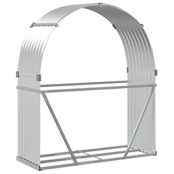 Vedställ silver 120x45x140 cm galvaniserat stål