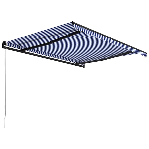 Markis manuellt infällbar 450x300 cm blå och vit