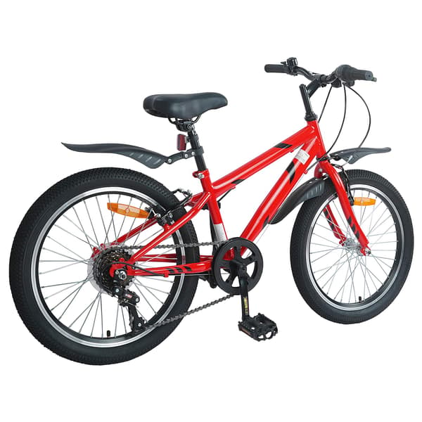 Barncykel 24 Tum 6-Speed för 8-12 år gamla Röd