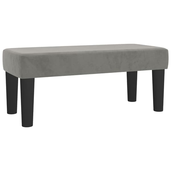 Ramsäng med madrass ljusgrå 80x200 cm sammet