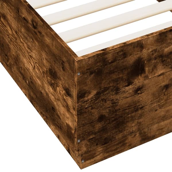 Sängram rökfärgad ek 90x200 cm konstruerad trä
