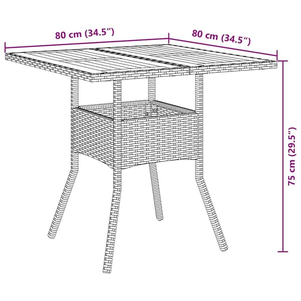 Trädgårdsmöbelset 3 pcs Svart konstrotting