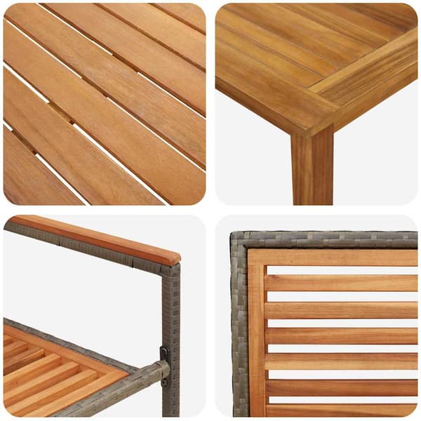 Trädgårdsmöbelset 3 pcs Grå Massivt Akaciaträ