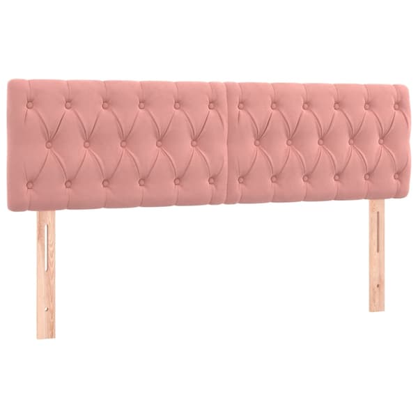 Ramsäng med madrass rosa 160x200 cm sammet