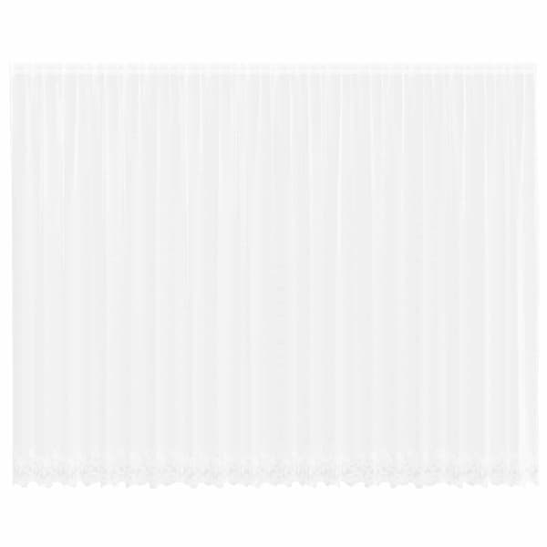 Spetsgardin med gardiner Blommor Vit 280 x 600 cm Polyester